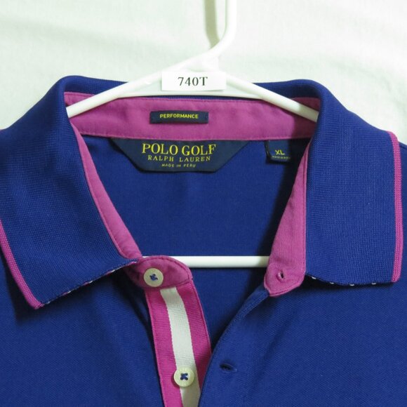 Polo by Ralph Lauren Blue and Pink Men's Polo Shirt - Picture 9 of 9